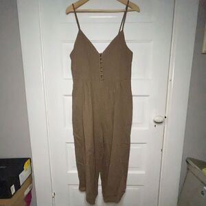 NWTs Olivaceous Ramie Blend Cropped Jumpsuit Size Small